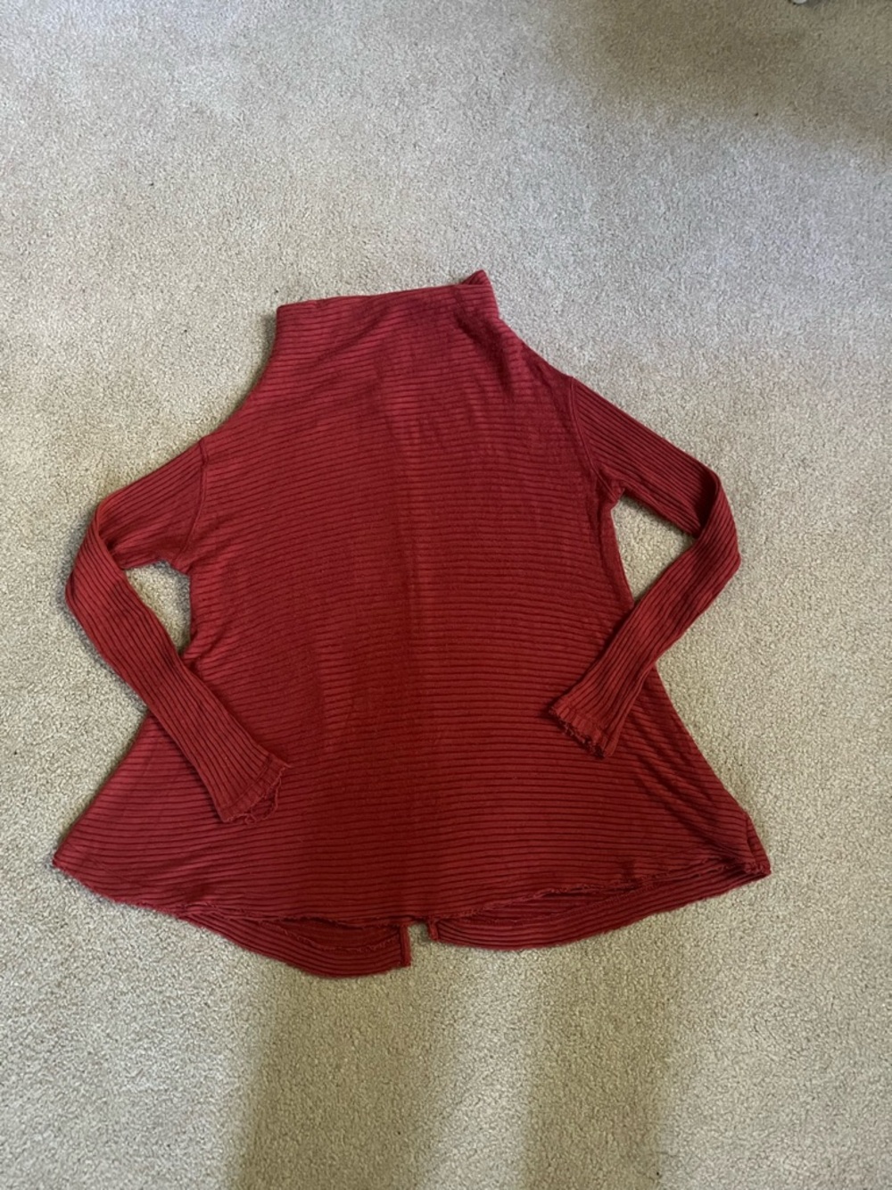We The Free Ribbed Mock Neck Tunic - Rust Red